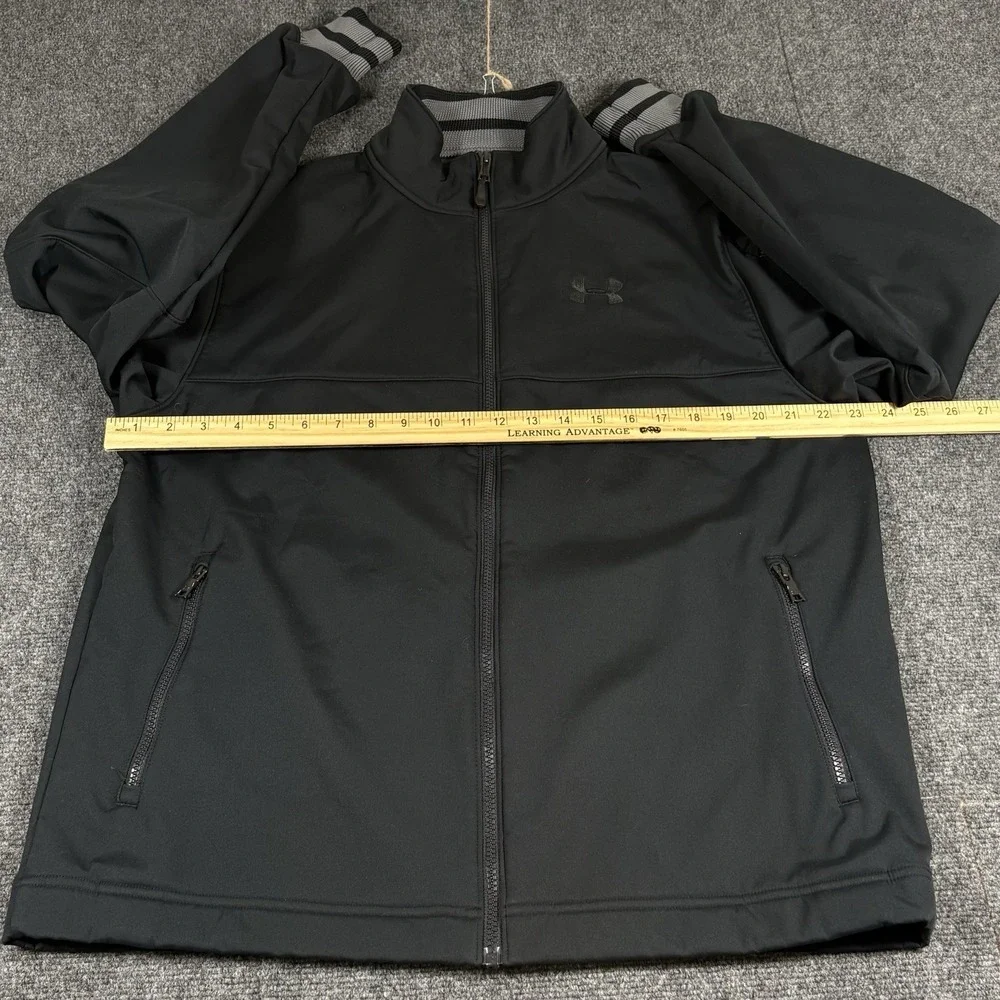 Under Armour Storm Soft Shell Zip Jacket Mens Large Black Performance Sports Gym